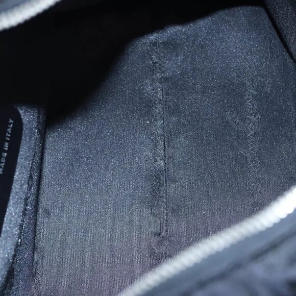 Salvatore Ferragamo Gancini Shoulder Bag Canvas Black Silver Auth bs23336 - Picture 13 of 16